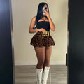 Leopard Print Mini Skirt